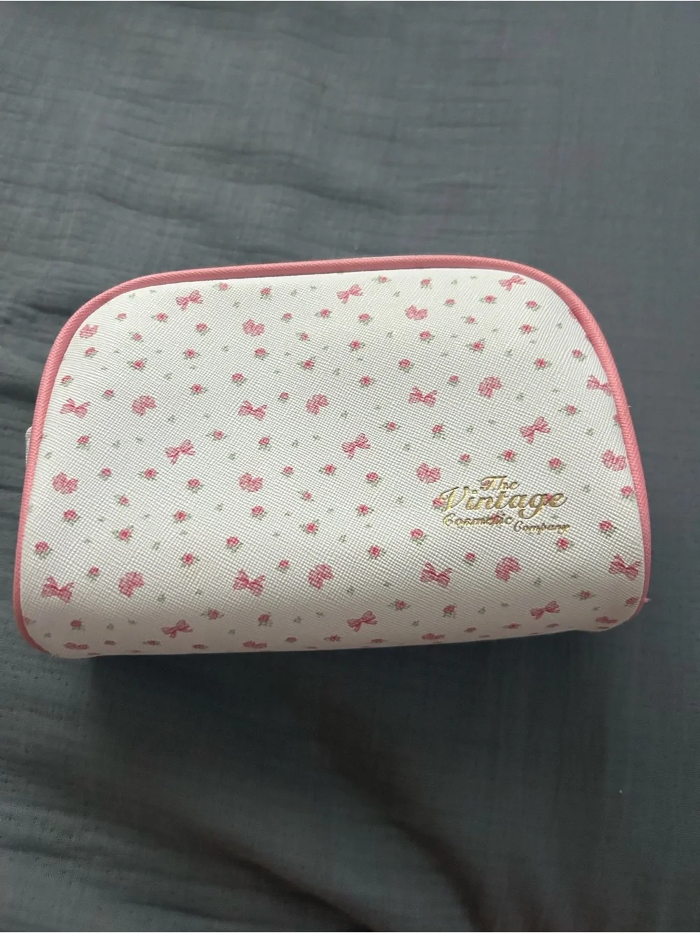The Vintage Cosmetic Company Pink Floral Cosmetic Bag